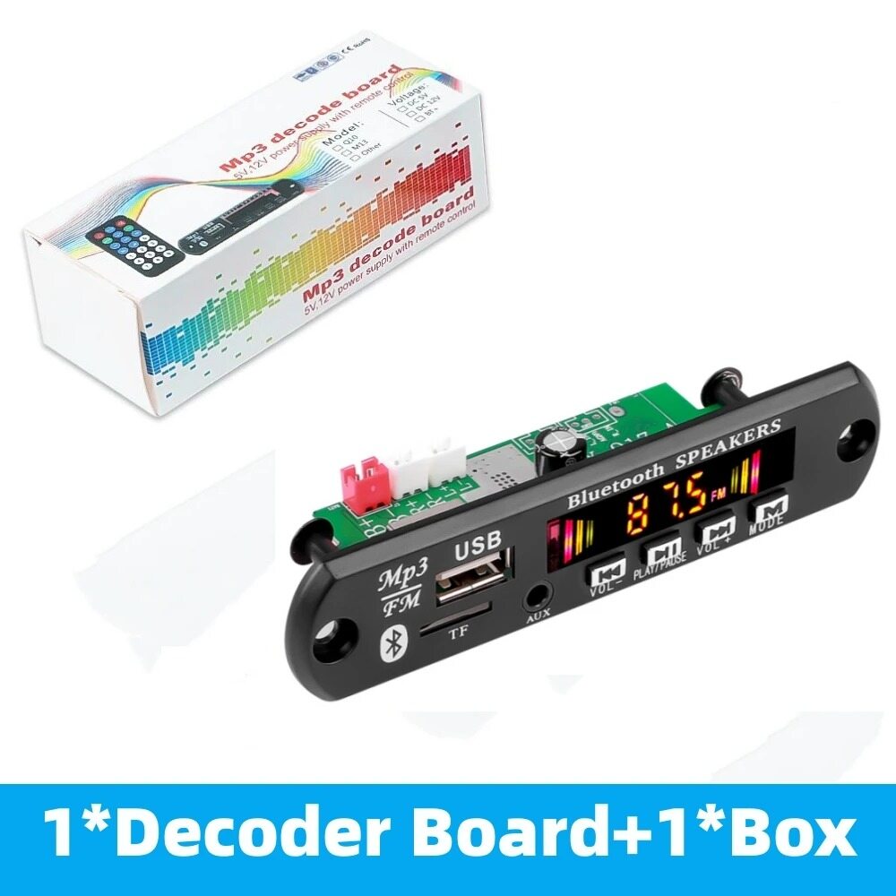 Aitemay 6V 12V 18V 50W khuếch đại bảng mạch giải mã MP3 Bluetooth 5.0 xe MP3 máy nghe nhạc USB ghi â