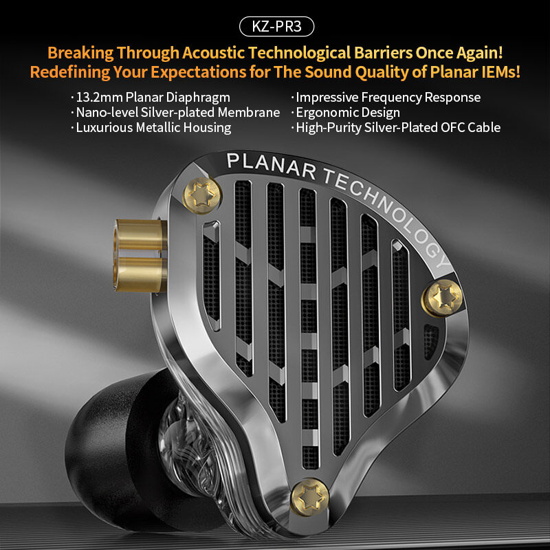 KZ PR3 new flat diaphragm in-ear headphones HIFI high sound quality fever level flat unit live ear back ราคา 1,210 บาท*ส่งฟรี