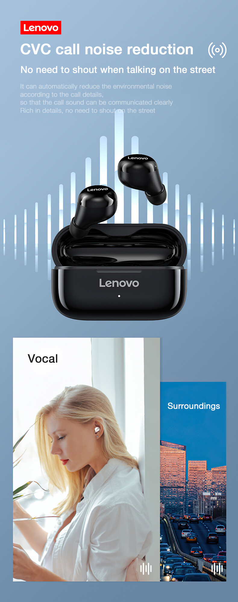 Lenovo LP11 Earphone Bluetooth Mini TWS 