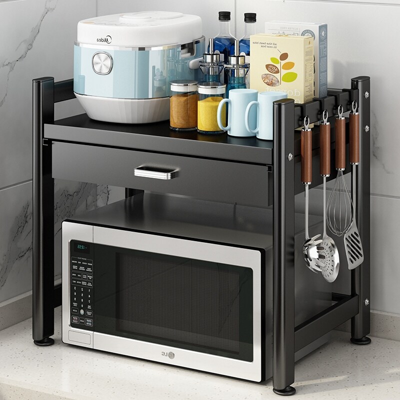 Gambar Microwave oven kitchen shelf mesa of multi function receive oven cooker and kitchen supplies storage shelves