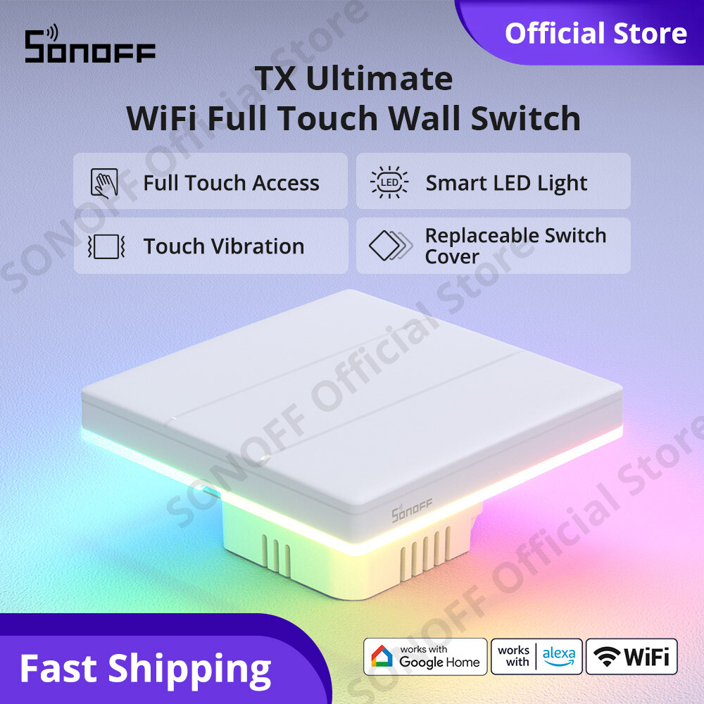 SONOFF TX Ultimate Công tắc cảm ứng thông minh gắn tường WiFi Công tắc đèn thông minh Đèn LED thông minh / Âm thanh / Rung Trải nghiệm cảm ứng Điều khiển ứng dụng eWeLink Hẹn giờ thông minh Điều khiển giọng nói