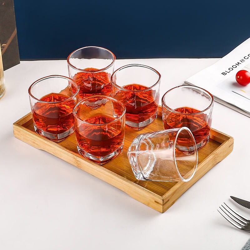 Gambar high quality Tempered glass beer cups anti fall household water cups thickened two or two liquor cups foreign wine cups hotel heat resistant tea cups