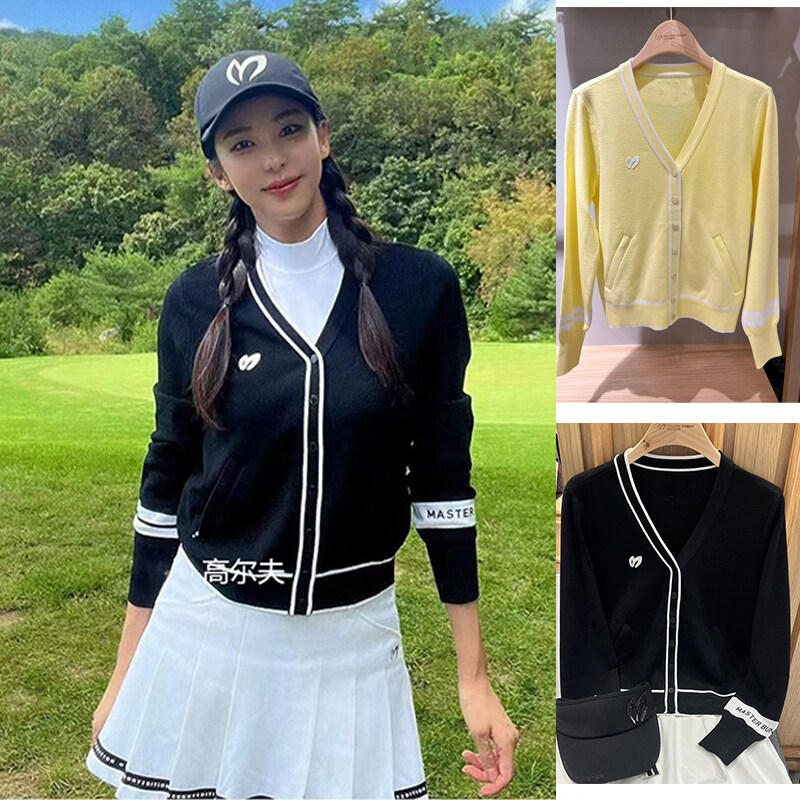 Mùa Đông Mới Golf Phụ Nữ Của tay áo dài áo cardian có nút Áo Len Đàn Hồi ôm vừa Ấm Áp Chống Nhăn Chống Pilling Và Chống Co ngót Nước Thời Trang Thoải Mái Ngoài Trời Giản Dị Áo khoác thể thao