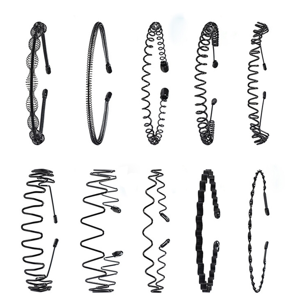 Blesiya 2 Chiếc Băng Đô Lượn Sóng Lò Xo Kim Loại Phi Giới Tính, Băng Đô Thể Thao Rửa Mặt