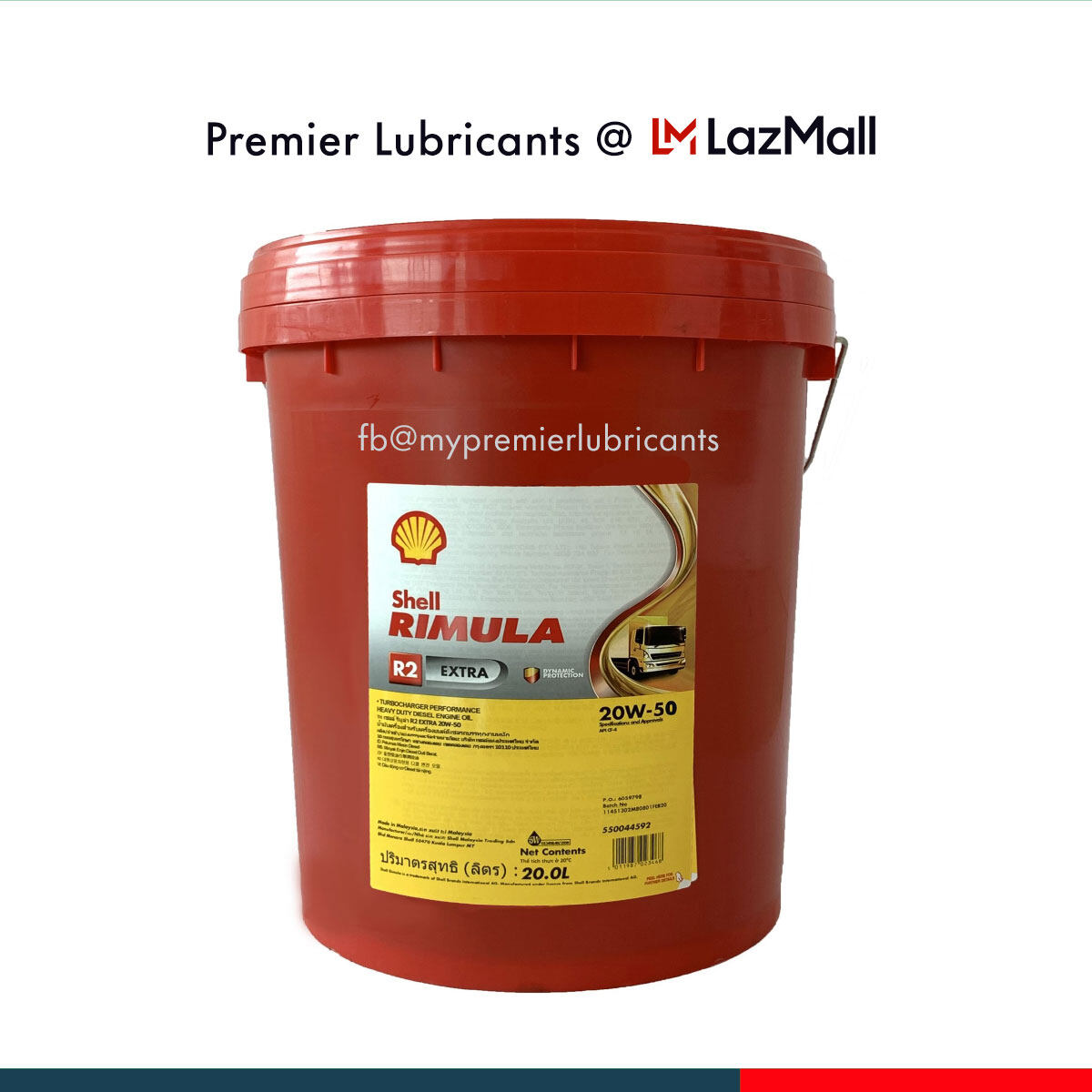 Shell Rimula R2 EXTRA 20W50 CF4 20 liters