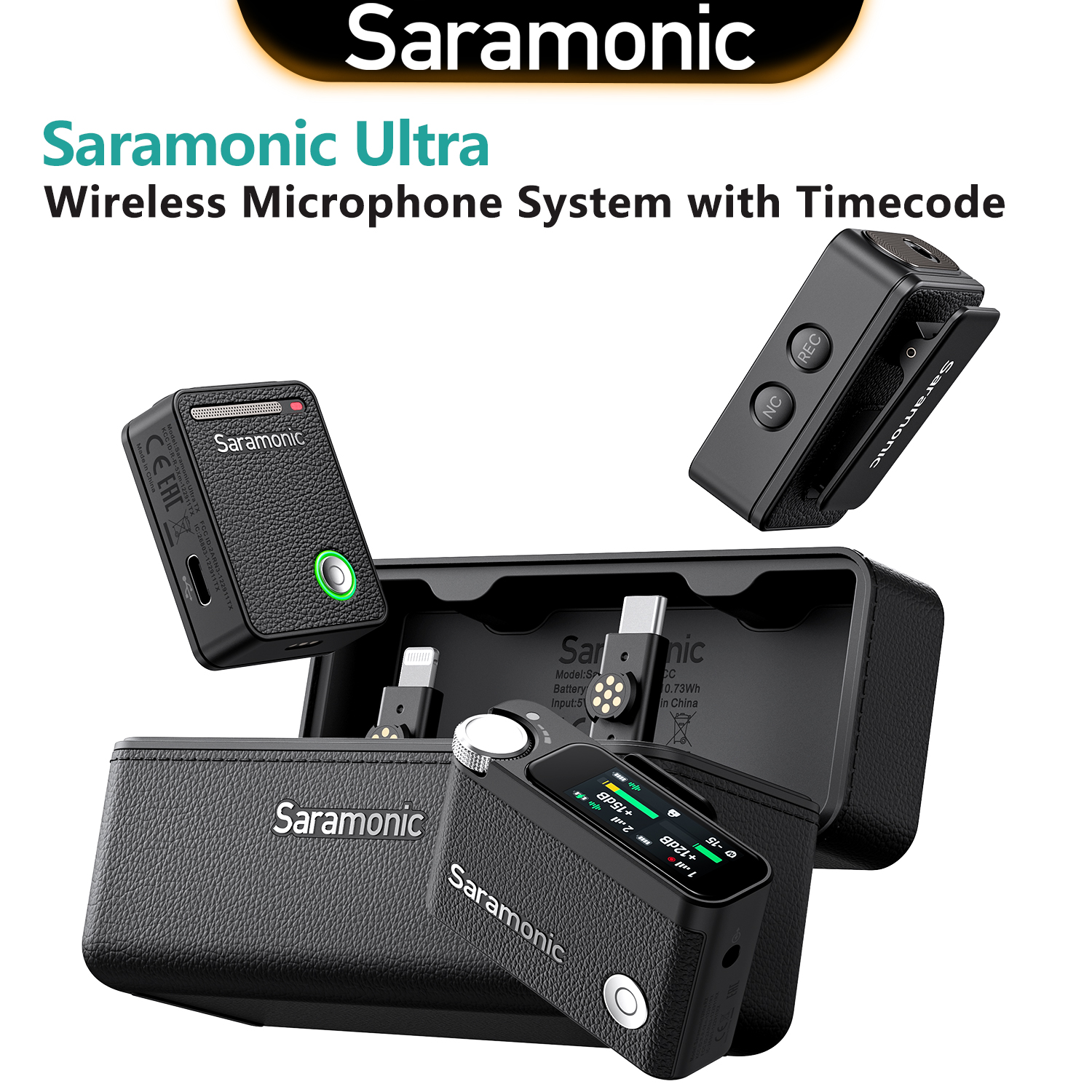 Saramonic Ultra Wireless Lavalier Microphone with Timecode for iPhone Android USB-C Smartphones DSLR Camera Video Recording Vlog ราคา 10,799 บาท*ส่งฟรี