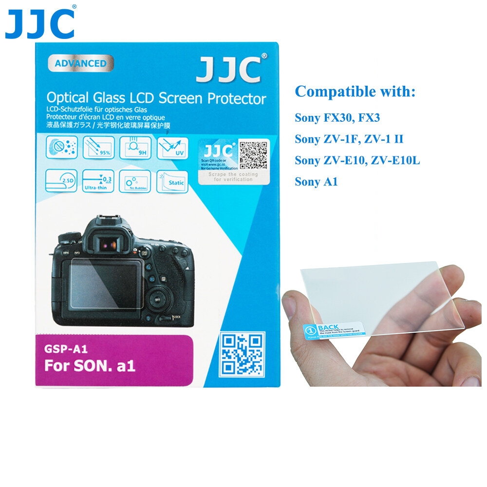 JJC Camera Kính Cường Lực Màn Hình LCD Bảo Vệ Màn Hình Cho Sony FX3 FX30 ZV-1F ZV-E10 Zve10 ZV-E10L A1 A1, Chống Trầy HD Trong Suốt Bong Bóng-Kính Cường Lực Miễn Phí Tấm Chắn Màn Hình