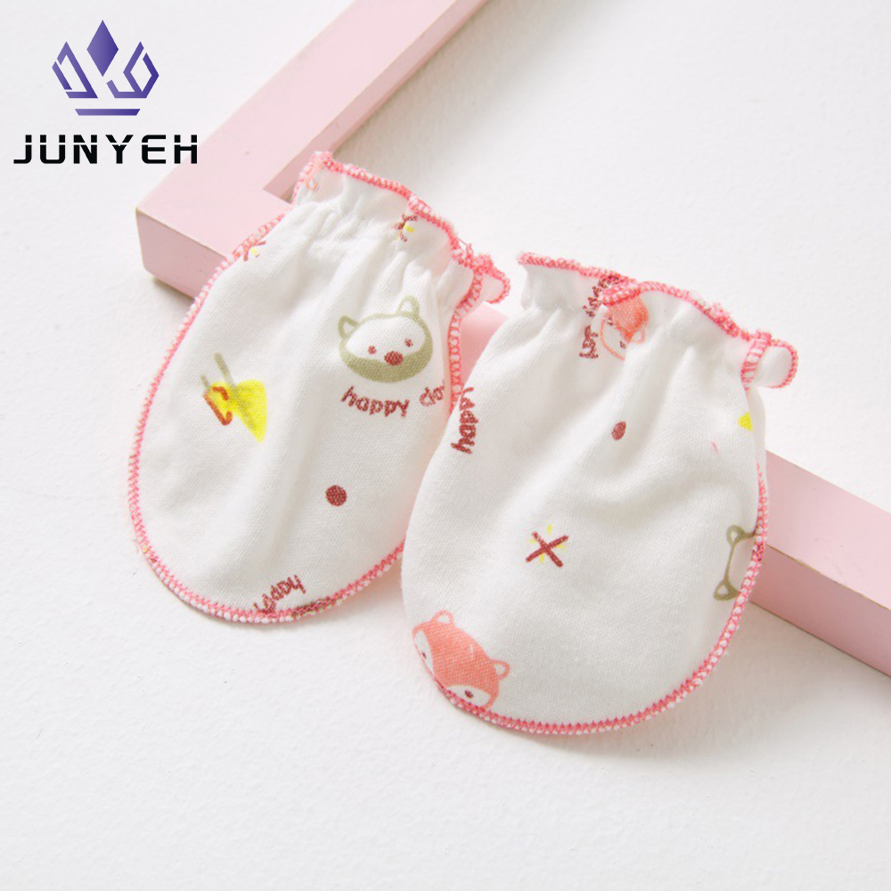Junyeh Cartoon Infant Cotton Anti-scratch Gloves 0-6 Month Baby Gloves For Newborn Anti Grasping Face ราคา 10 บาท*ส่งฟรี