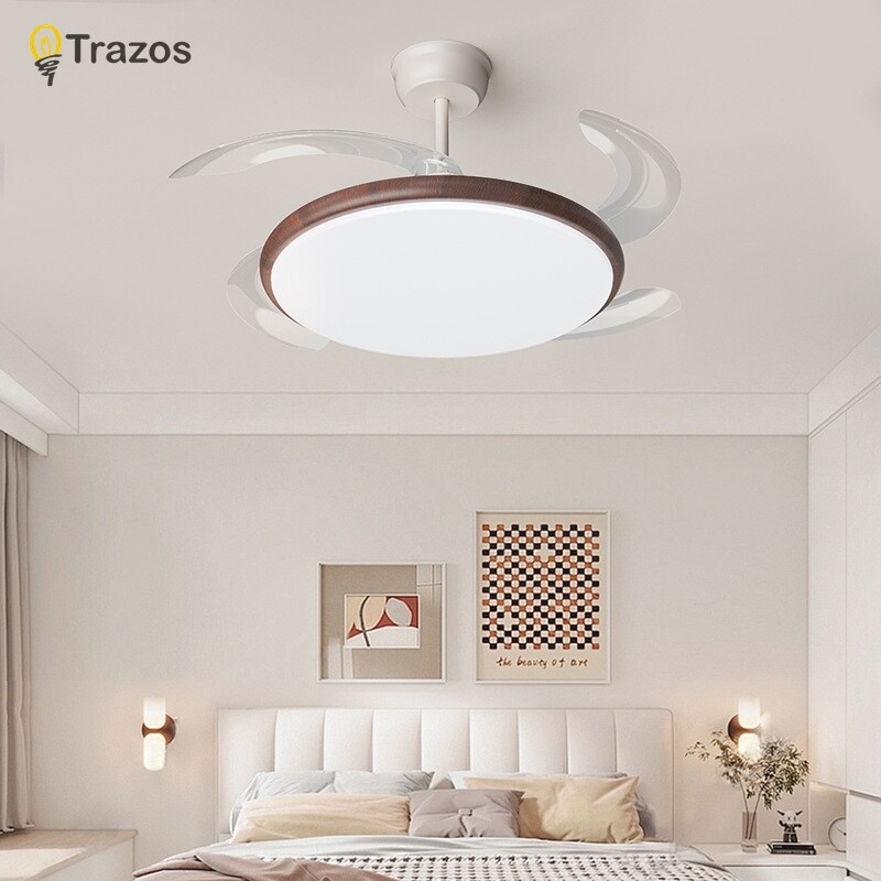Nordic Style Solid Wood Fan Leaf Ceiling Light, Household Bedroom, Living Room Ceiling Fan Light, Low Floor Electrified Fan ราคา 6,312 บาท*ส่งฟรี