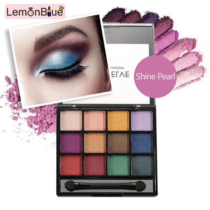 Gambar LemonBlue 12 Colors Eye Shadow Palette Shining Matte Pigmented Eye Shadow Cosmetics Natural Long lasting 12 Colors Eye Beautiful Sweet Eye Shadow Palette