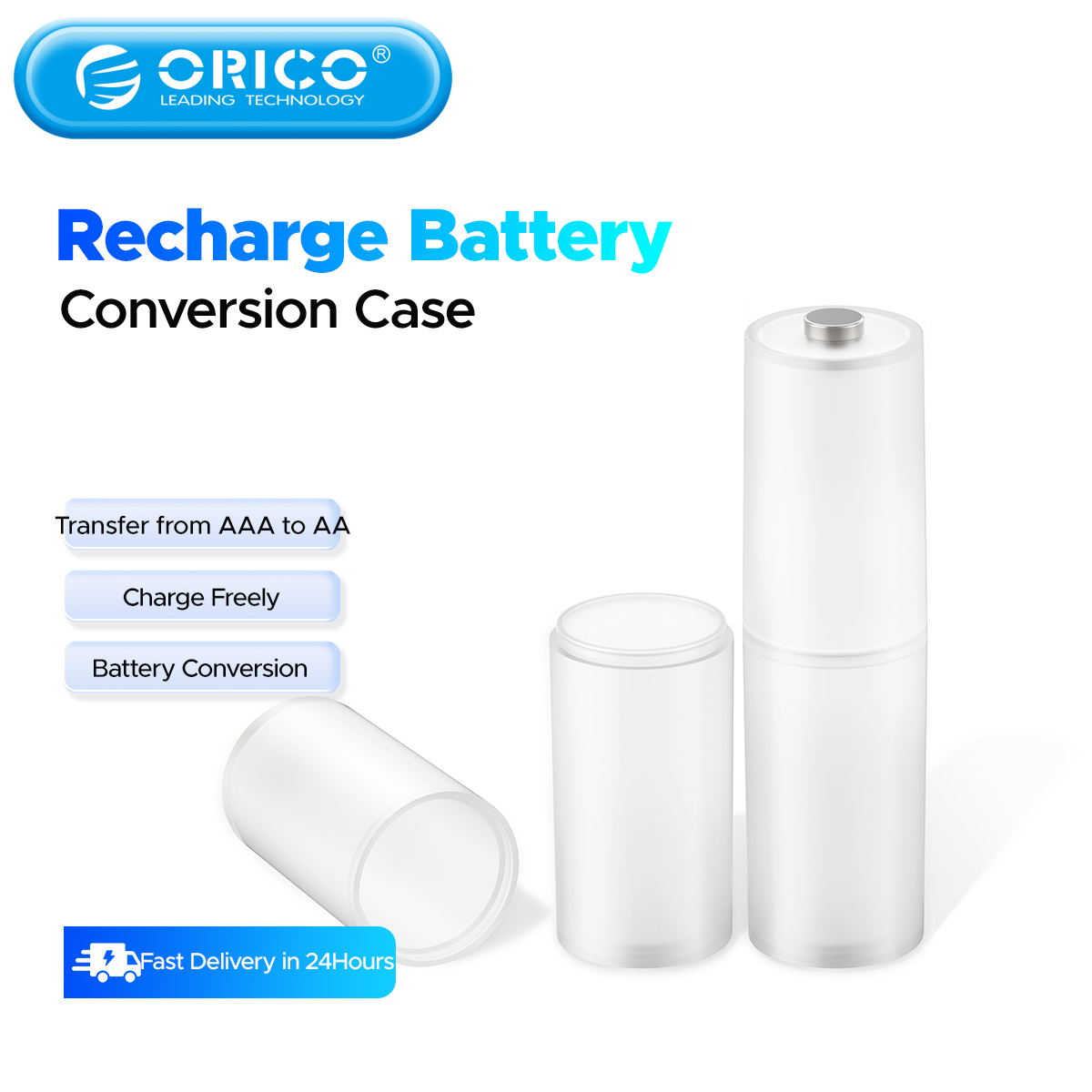 AAA-zu-AA Batteriekonverter (10 Stück) – Praktische Adapter Für Gängige Batteriegrößen – Transparent & Langlebig