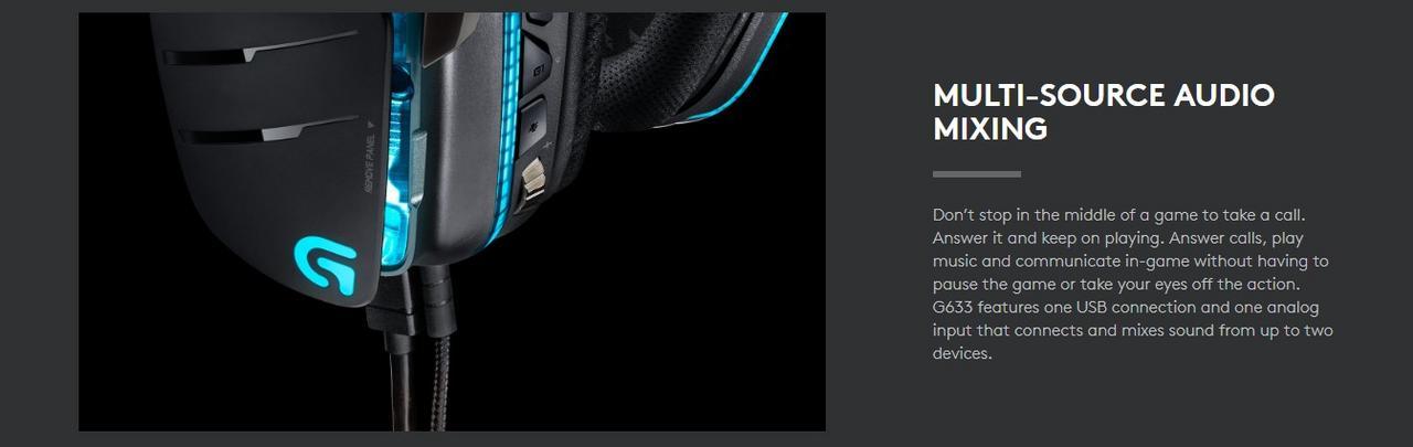 Logitech G633s RGB LIGHTSYNC Wired Gaming Headset 7.1 Surround Sound with Mic 22 fa3abf4f9231ffdc4130f9d3ccb7cc2d