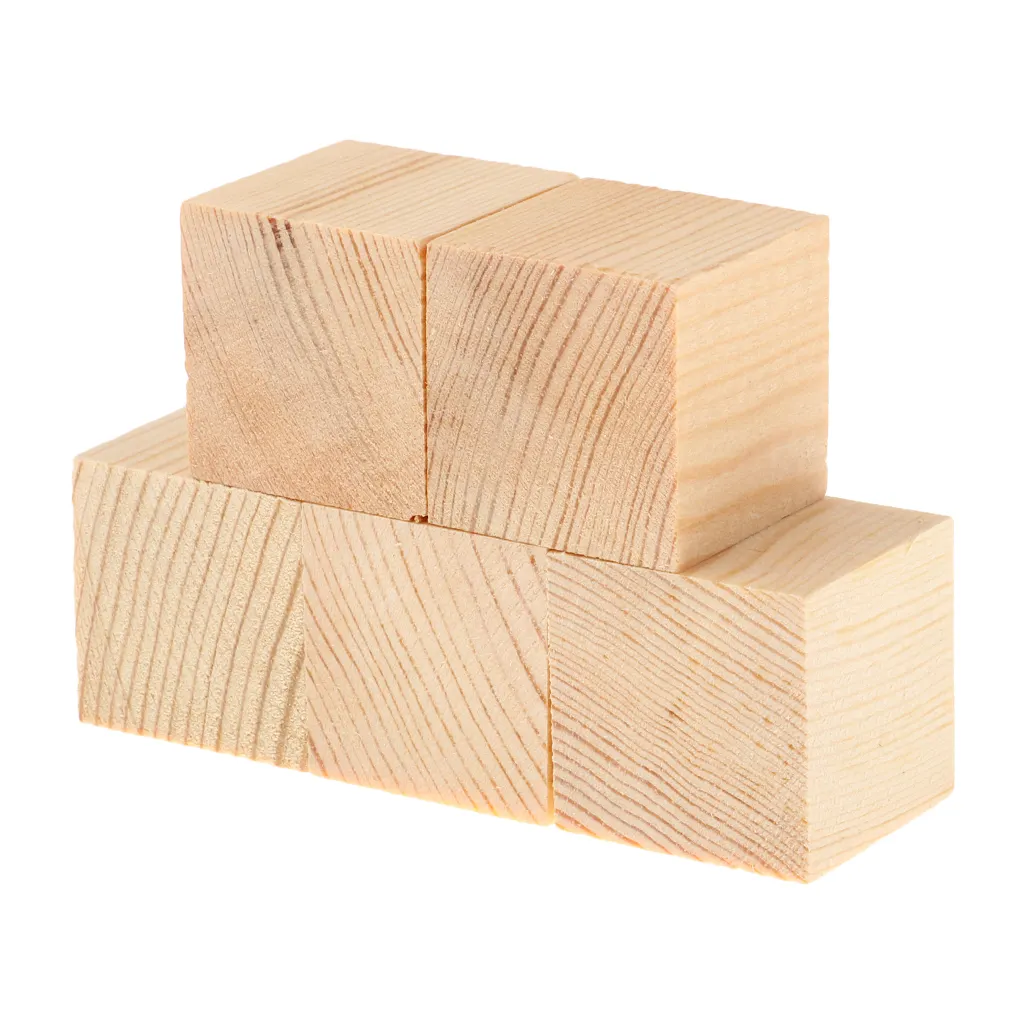 unfinished wooden baby blocks