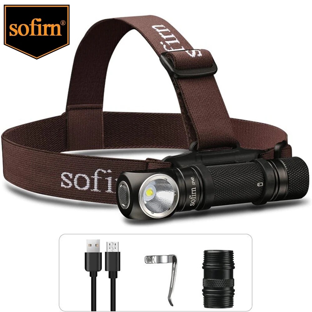 Sofirn SP40 Đèn Pha LED XPL 1200lm 18650 Đèn Pha Sạc USB 18350 Đèn Pin Với Chỉ Báo Công Suất Nam Châm Đuôi