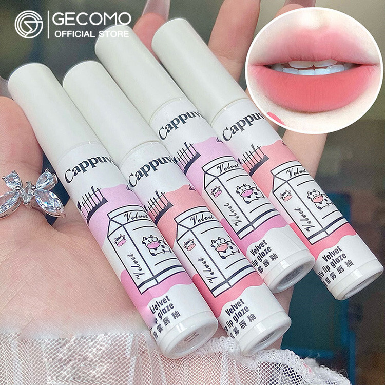GECOMO Matte Lip Glaze Velvet Smooth Creamy Texture Waterproof Lip Clay