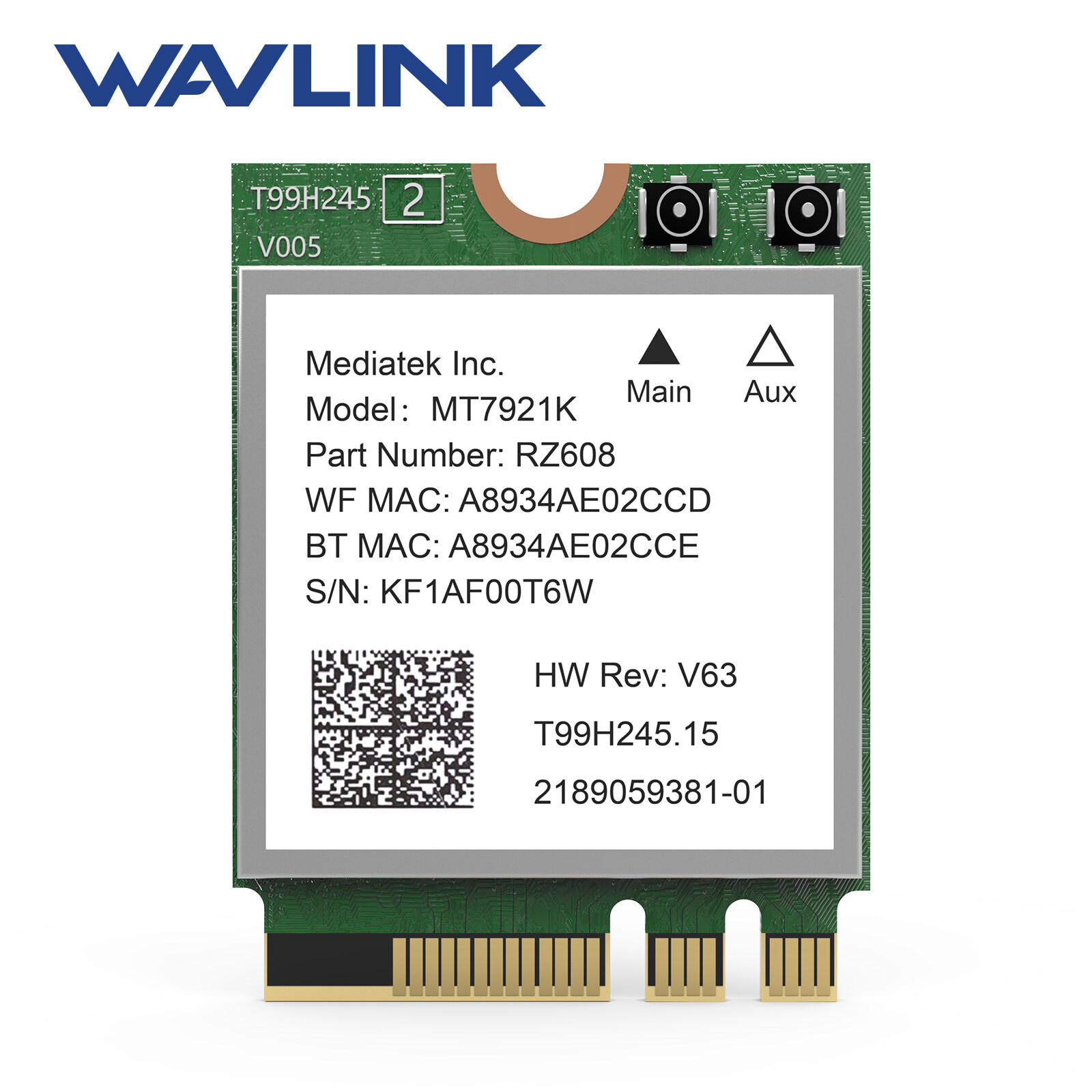 Wavlink 802.11AX WiFi 6E Wireless Card, Tri