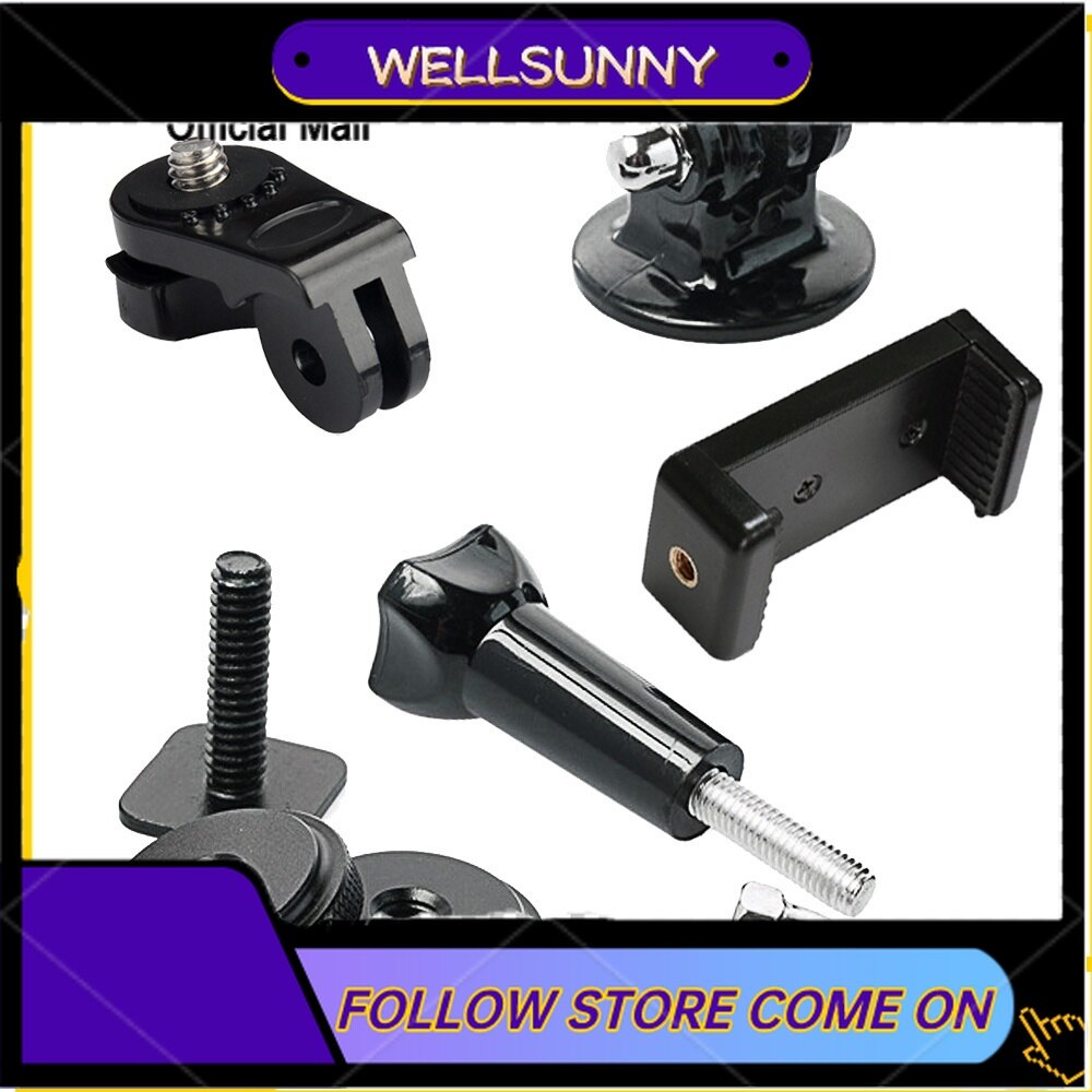 Wellsunny 5 cái ngàm gắn đèn Bộ chuyển đổi ngàm gắn đèn Khung Bộ chuyển đổi Giá điện thoại phổ thông thumbscrew để gắn GoPro Hero điện thoại 8 7 6 5 4 máy ảnh DSLR