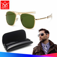 IMPALA QT1803P Pilot Sunglasses for Men Retro Style Real Hardlex Glass Lens Metal Electroplating Glasses Frame Corrosion Resistant Material Air Force Aviator Sunglasses UV Protection HD Lens with Leather Glasses Case