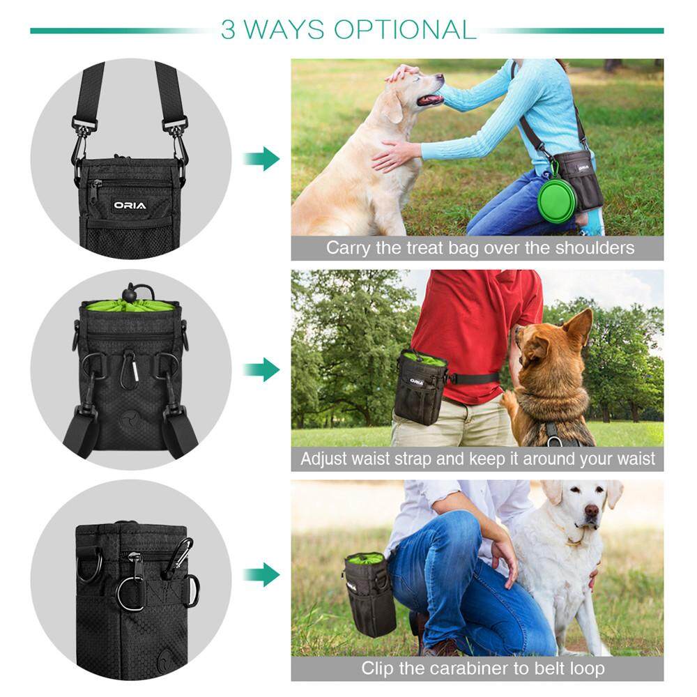 oria chó trị túi huấn luyện túi, huấn luyện thú cưng eo túi với dây đeo có thể điều chỉnh & ốp tô cho chó & lưu trữ cho điều trị, đồ chơi và đào tạo phụ kiện-xanh lá 5