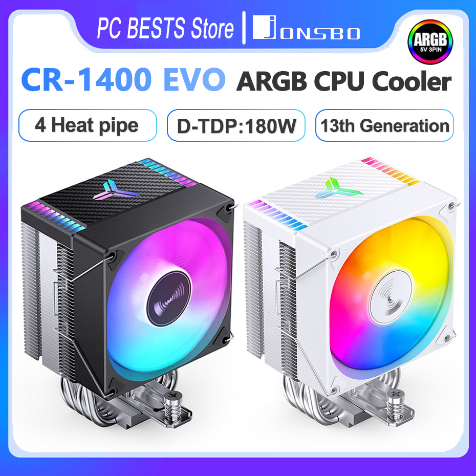 Jonsbo CR-1400 EVO CPU Cooler 4 HeatPipe Tower 5V 3 PIN ARGB Cooling Fan Heat Sink 180W Radiator Intel LGA1700 115X 1200 AM5 AM4 Giá 334,326 Đồng*Miễn phí vận chuyển