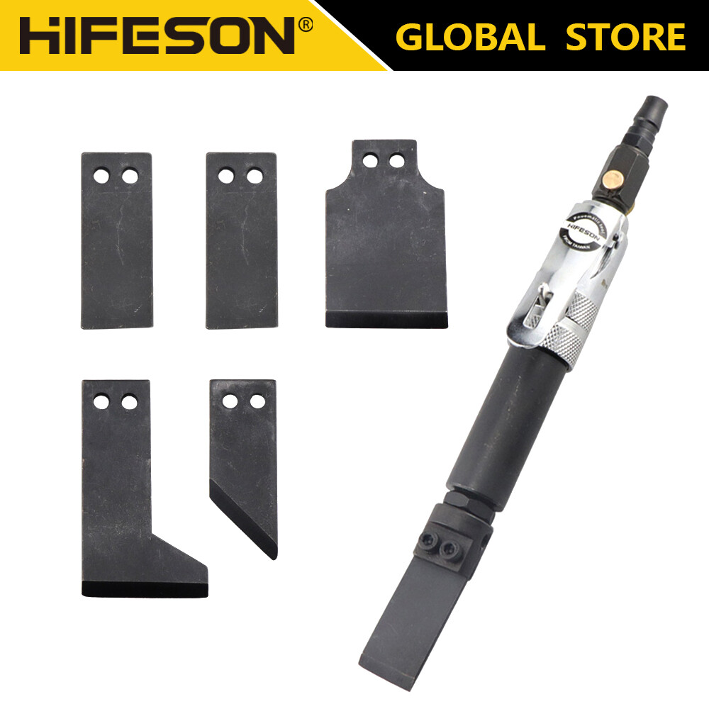 Hifeson xẻng khí nén 100c dụng cụ cạo không khí lưỡi dao mini dụng cụ loại bỏ rỉ sét loại thẳng đầu có thể tháo rời dụng cụ khí nén công việc rung