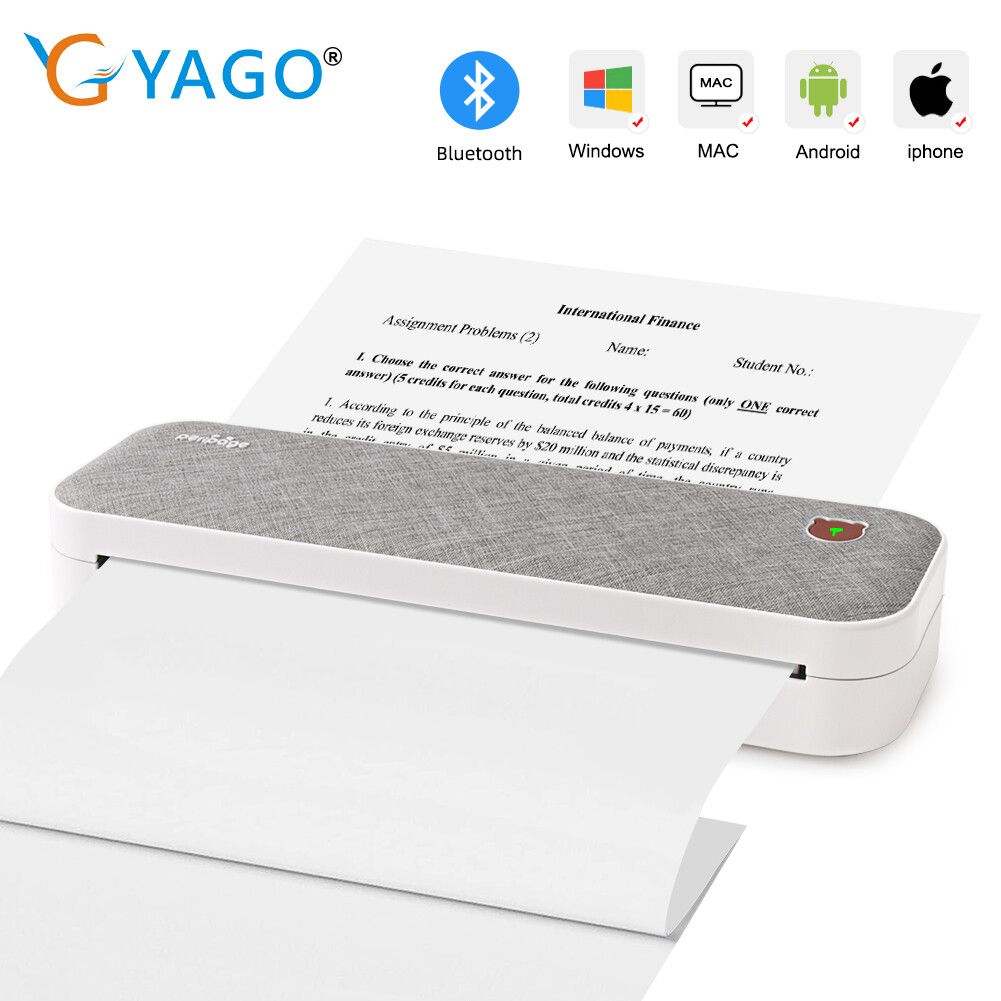RCYAGO Multifunctional Student Printer Paper Thermal Printer Sticker Waybill, Pocket Phone Mini Wireless Bluetooth BT Thermal Printer A4 Size, Ideal for Photo Receipt Label Sticker Notes PDF Exam Paper Printer - ยี่ห้อ RCYAGO ราคา 6,872 บาท*ส่งฟรี