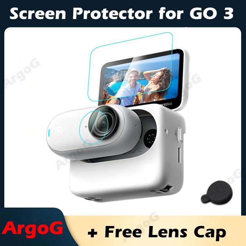 Argog miếng bảo vệ màn hình cho insta360 ĐI 3 Phim kính cường lực 9H Độ Cứng Chống Trầy xước miếng phim bảo vệ màn hình cho insta360 đi 3 phụ kiện