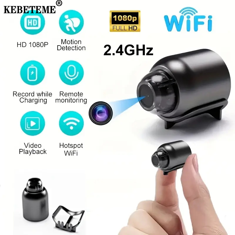 KEBETEME Mini Camera Wireless WIFI HD 1080P Night Vision Camera Connected Mobile Phone Smart Home Security ราคา 237 บาท*ส่งฟรี