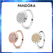 Original Pandora logo pave signature ring 925 sterling silver fashion rings for women Valentine's Day jewelry