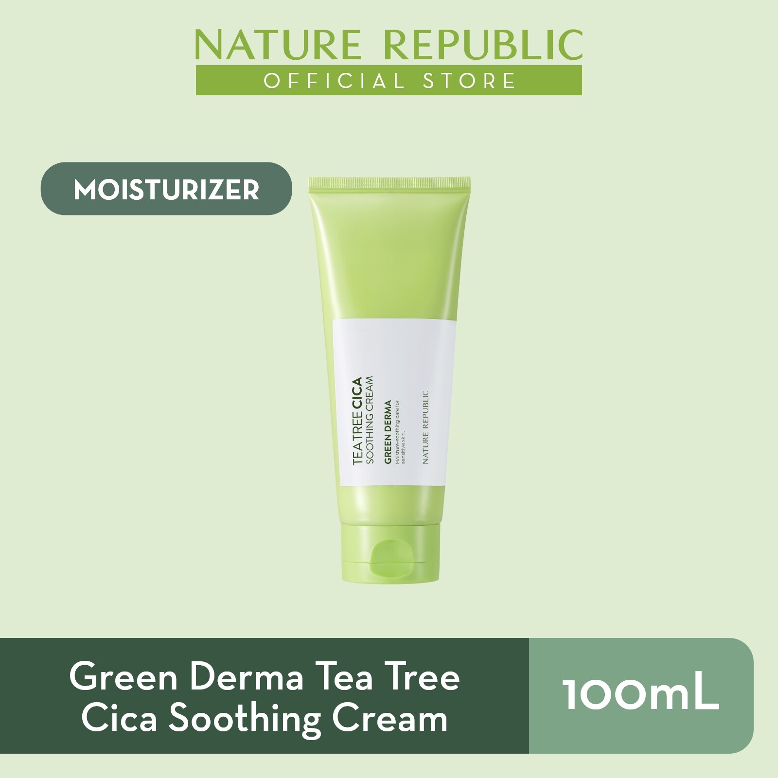 Gambar Nature Republic Green Derma Tea Tree Cica Soothing Cream   for Oily Skin (100ml)