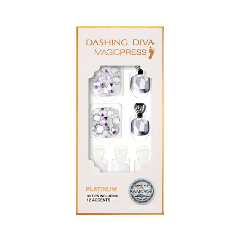 Gambar DASHING DIVA Magic Press Wedding Platinum Swarovski Pedi Pure Grace MPL003P
