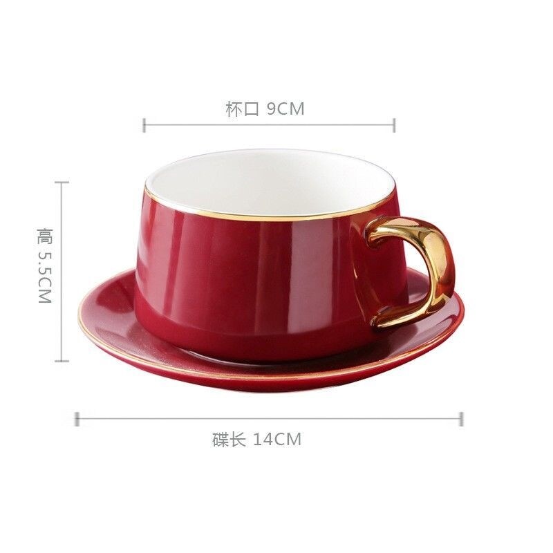Gambar Hanging ear coffee cup small luxury European cups and saucers suit delicate ins wind wholesale ceramic home office cup