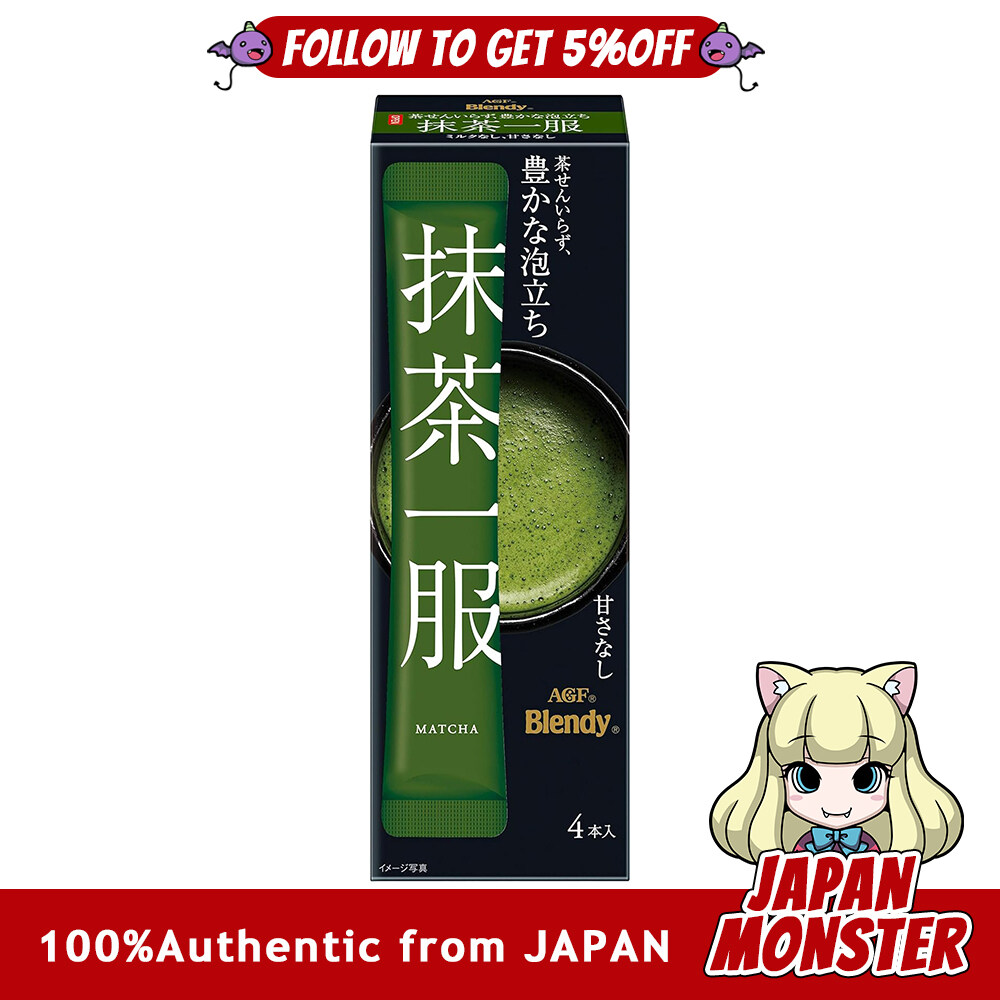 Agf Blendy Matcha Ippuku No Milk 4 bottles 6 boxes Powder Matcha Unsweetened 7.5g x 24 Japan