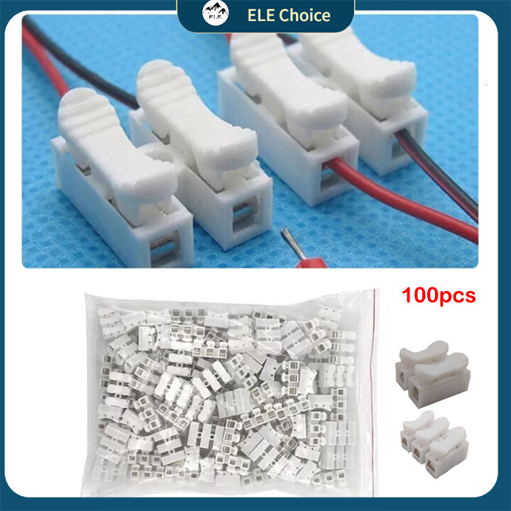 100 cái đầu nối dây lò xo ch-2 đầu nối khối đầu cuối kẹp cáp điện đầu nối dây đèn led