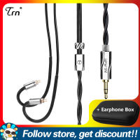 TRN Heiman Cable Add FAAEAL PU Square Storage Box 3.5mm/2.5mm/4.4mm Plugs Single Crystal Copper Silver Plated + Pure Silver Coaxial Hybrid Wire 0.78mm 2Pin Connector 2 Strands 364 Cores Earphone Lines For FUDU CCA CA4 Bl03 7HZ Legato Zero Timeless Storm