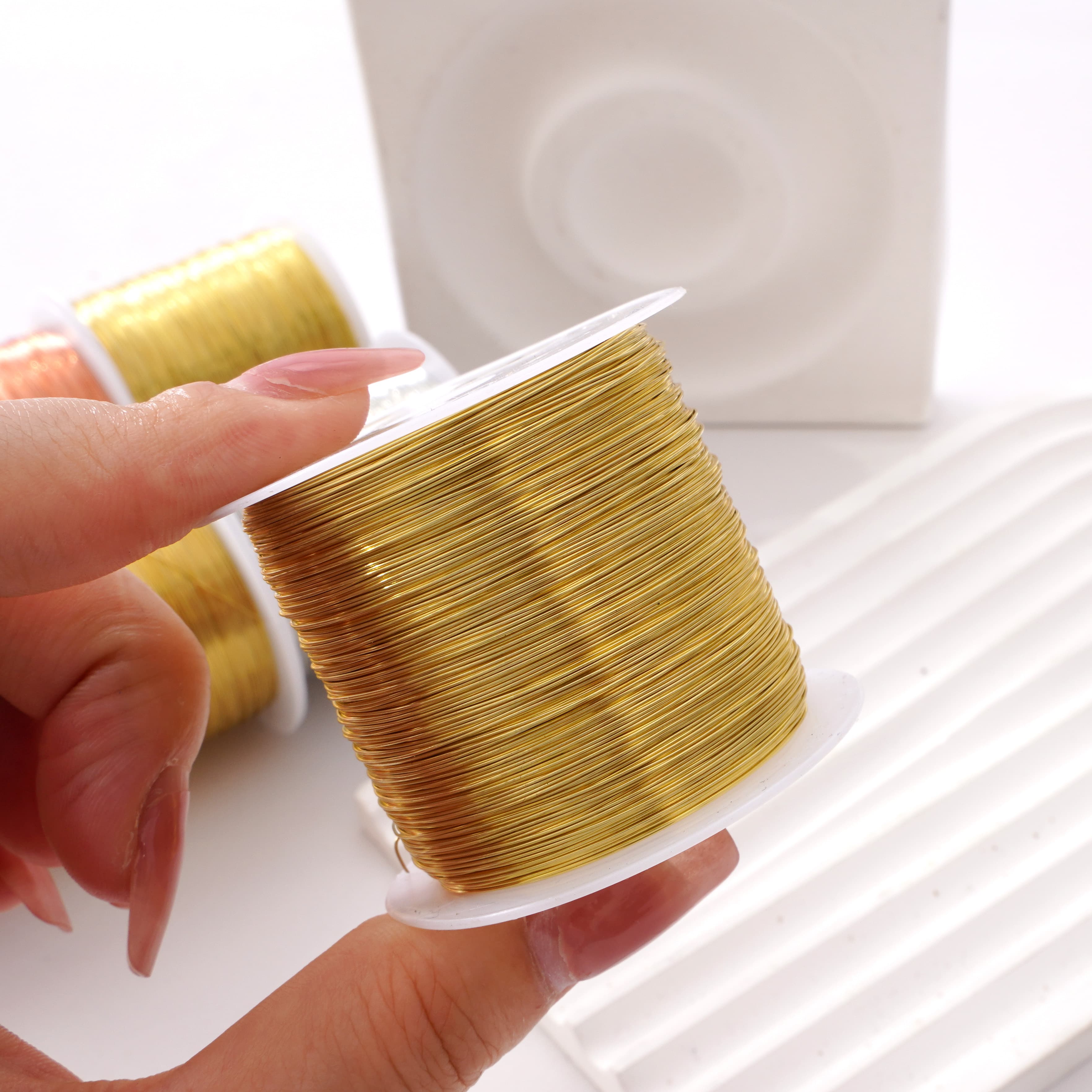 80Mete/Roll 0.3mm-0.4mm Color Preserving Copper Wire Beading Wire For Bracelet Necklace DIY Craft Making Jewelry Cord ราคา  59 บาท*ส่งฟรี