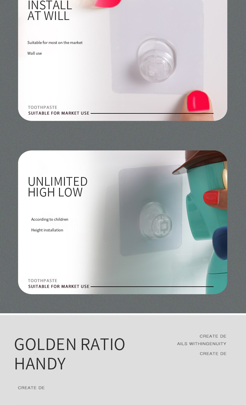 Bộ Dụng Cụ Lấy Kem Đánh Răng Tự Động ECO-HOME, Dụng Cụ Vắt Phòng Tắm Dễ Thương Giá Để Bàn Chải Đánh Răng Cốc Rửa Giá Để Bàn Chải Đánh Răng Sáng Tạo Hình Hoạt Hình Gắn Tường Hút ECOCO Giá Đỡ Ép Ép Lười Biếng