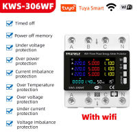 Wifi tuya thông minh ba pha Power Meter trên dưới dòng điện áp bảo vệ công tắc Rơle năng lượng điện đồng hồ kWh 80A hẹn giờ