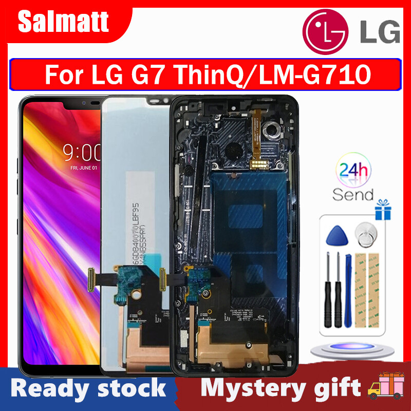 Salmatt màn hình ips lcd chính hãng cho lg g7 thinq lg g7 + màn hình lcd cảm ứng bộ số hóa màn hình thay thế với khung cho lg g7 thinq/lg g7 +