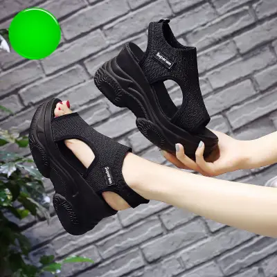 2021 Summer Women's New Bottom Slope Heel Increased Roman Shoes Trifle Sandals (3)