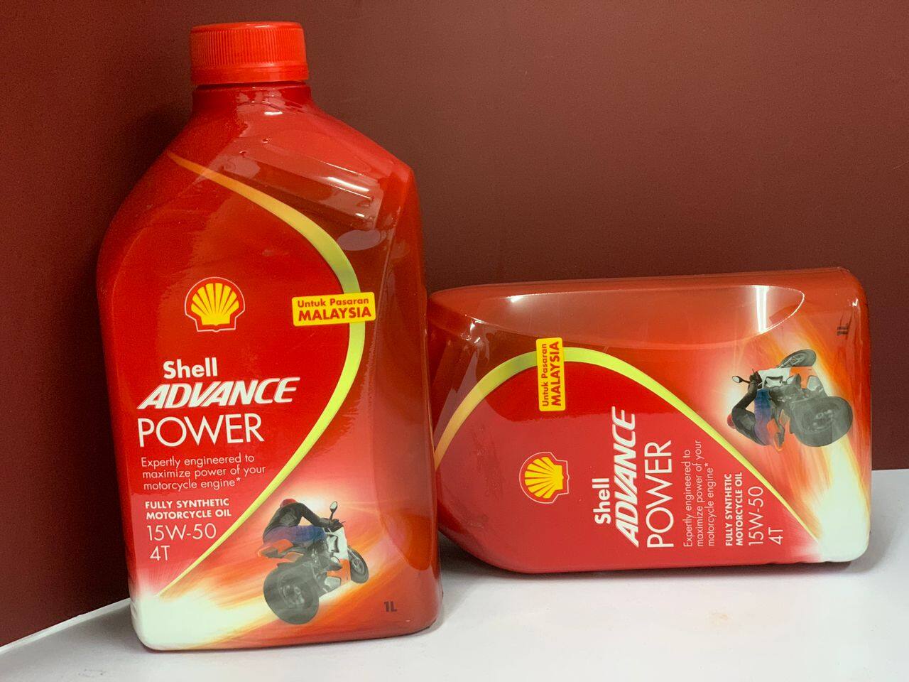 Shell Advance 4T Power 15W-50 Fully Synthetic Motorcycle Engine Oil 1L SHELL POWER OIL UNTUK PASARAN MALAYSIA