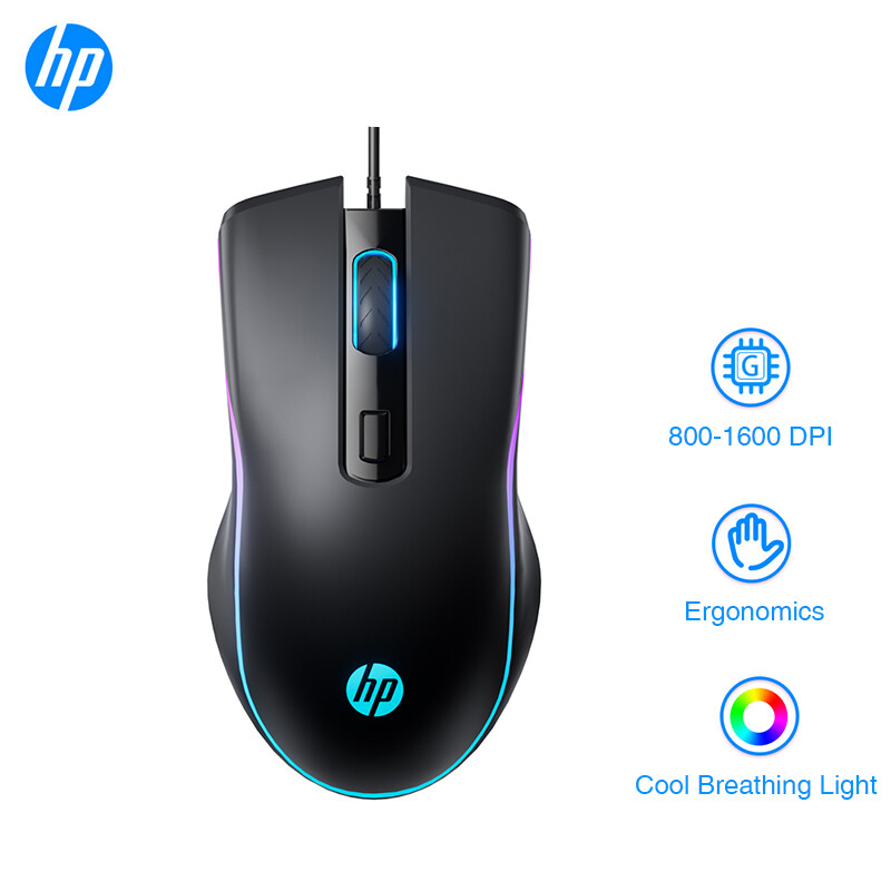 HP M200 Hiệu Suất Tối Ưu Chuột Chơi Game Dây Quang Có Thể Điều Chỉnh 800,1200,1600 & 2400 DPI 6 Nút Với Cáp 1.8M Cho Máy Tính Chơi Game Văn Phòng