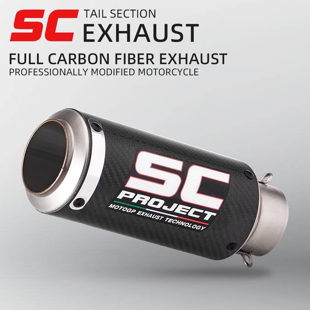 SC Project Muffler/carbon muffler General Motorcycle Exhaust Muffler 51mm/60mm Caliber