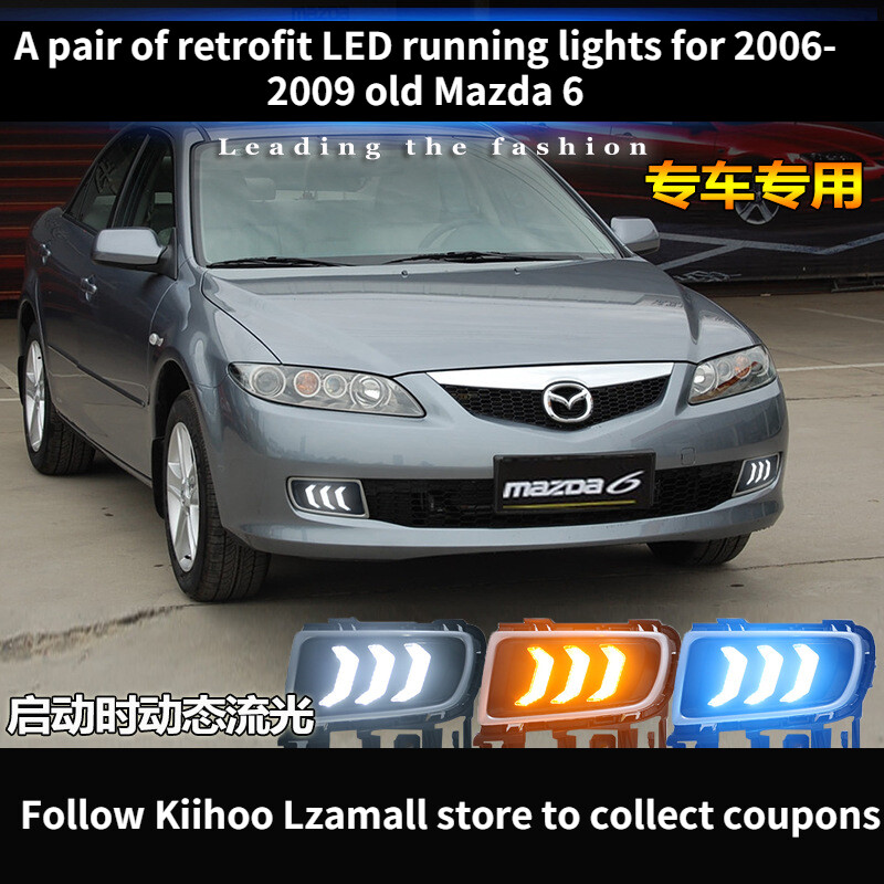 Một cặp đèn led chạy trang bị thêm cho mazda 2006-2009 cũ đèn chạy 6 ngày đèn sương mù phía trước