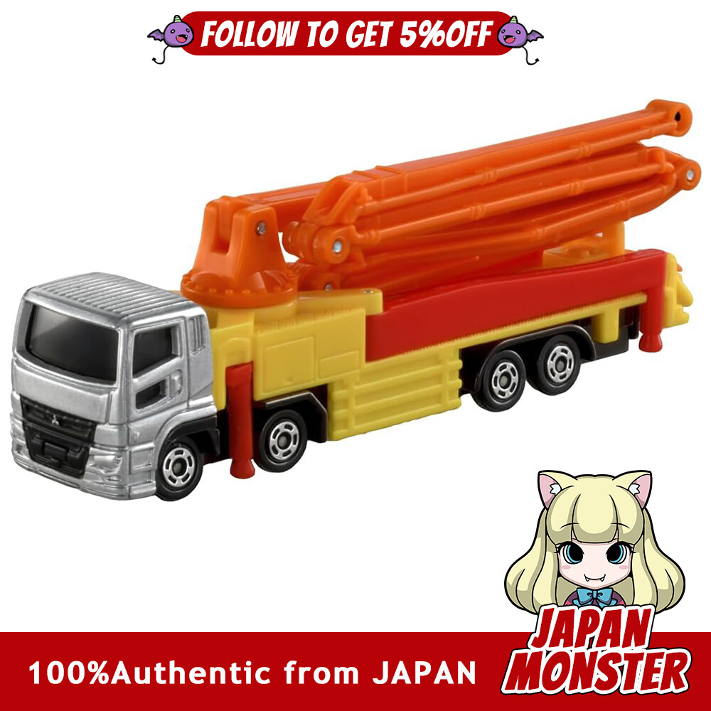 Takara Tomy Tomica No. 127 Mitsubishi Fuso Super Great Concrete Pumping Truck  Tomica Long Type Miniature Car Toy Japan