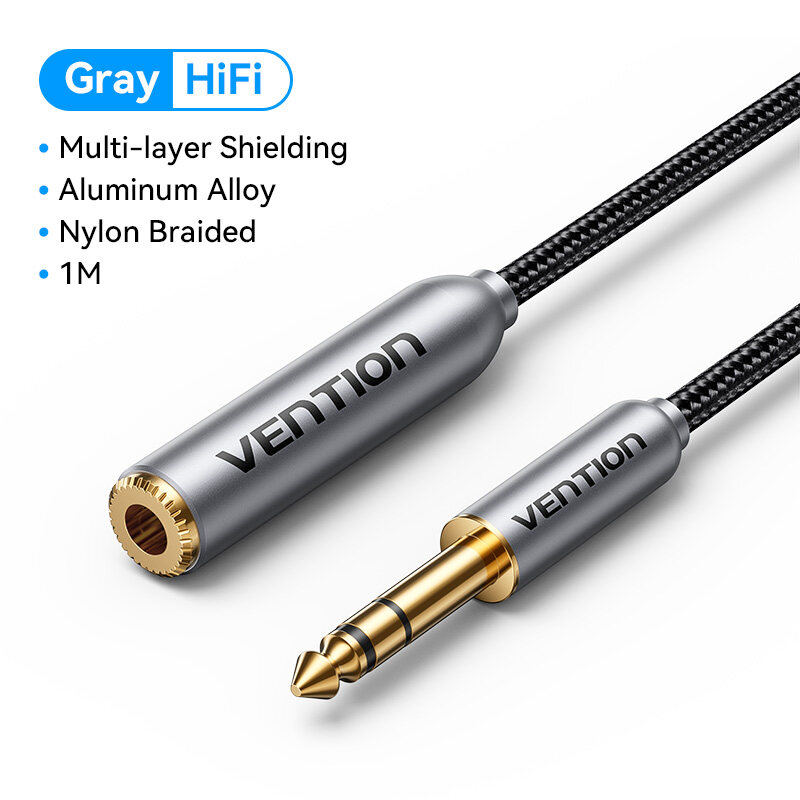 Vention 6.35mm cáp đực sang cái giấy bạc bông bện cho Trống điện tử piano kỹ thuật số Loa thiết bị M