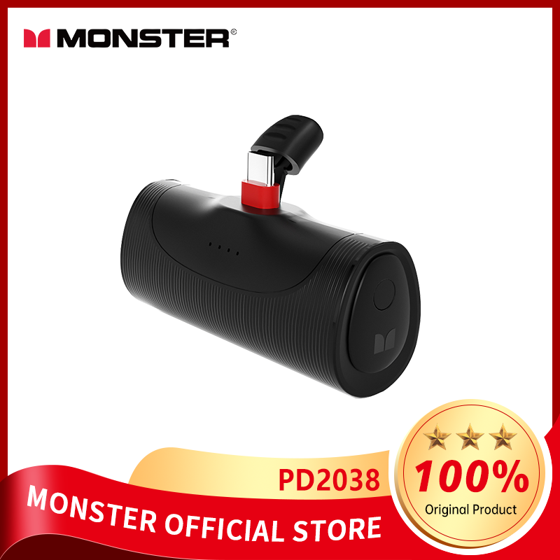 Monster PD2308 Mini Pocket 3000mAH Power Bank Four LED Indicators With Bracket And Type C & IOS Build