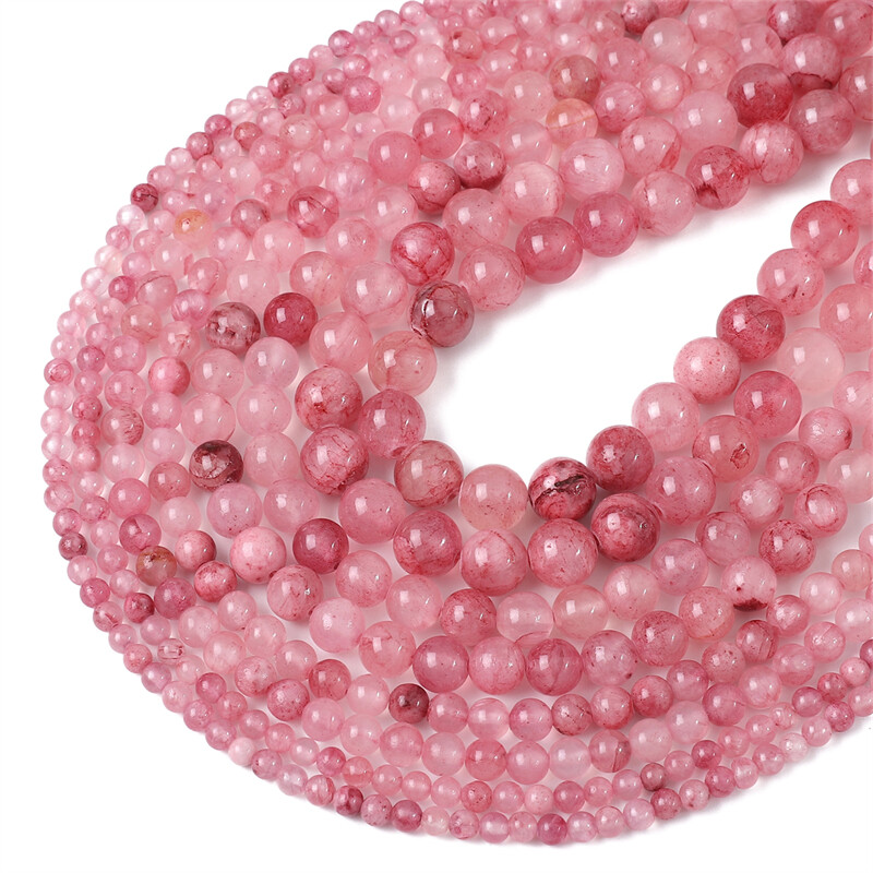  1 Sợi 15 "4 6 8 10Mm Một Lớp Ba Tư Ngọc hạt cườm tròn Tổng Hợp hạt đá Cho Vòng Cổ Vòng tay DIY Phụ kiện làm đồ trang sức 