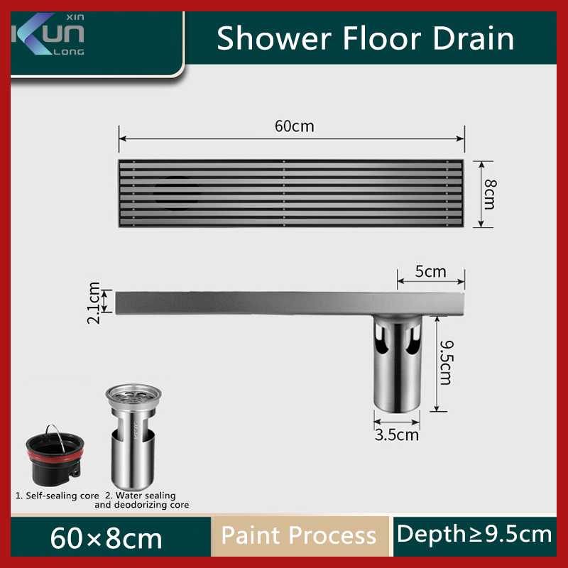 Xinkunlong k8222b phòng tắm hình chữ nhật ống thoát đặt dưới sàn chống mùi Ống thoát đặt dưới sàn 20