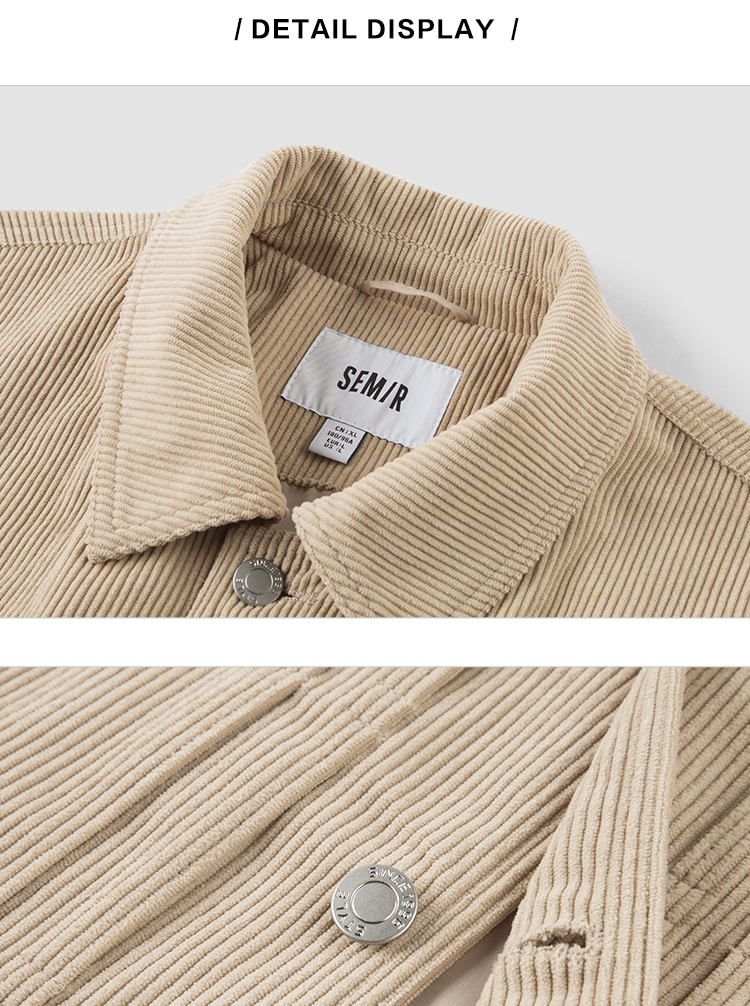Semir Men'S Jacket For Autumn 2024 Made Textured Vintage Corduroy Fabric Featuring Stylish Versatile Work Clothes-Inspired Top Perfect For Fashionable Look · v4